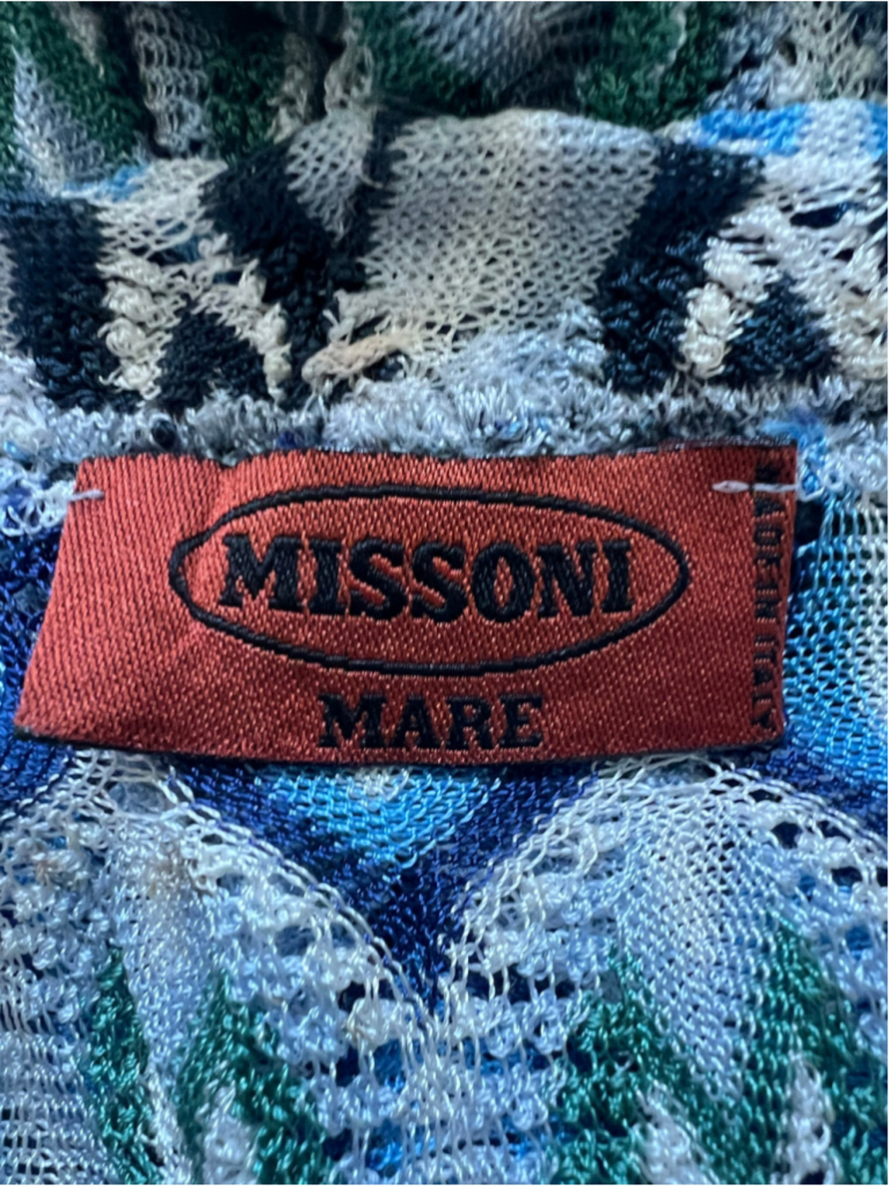 Missoni Mare Blue White Knit Swim Coverup Size S Flaws - Picture 5 of 9